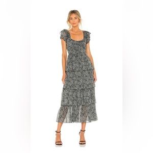 Likely Moss Dress in Charcoal & white, Size 6, Originally $268